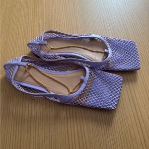 Bottega Veneta Chain Link Accent Mesh Ballet Flat